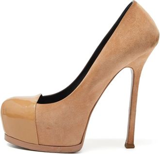 Saint Laurent 150mm suede platform pumps - Neutrals