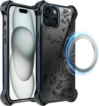 OEM Funda Ibizu Dropguard Ultra Para Iphone 15 Plus Con Magsafe, Color Midnight, Touch Of Flowers