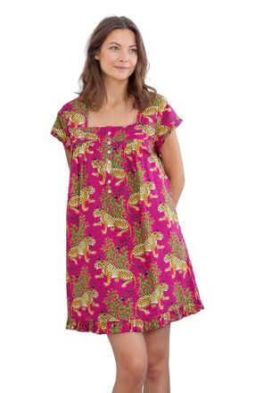 Printfresh Pintuck Nightgown in Hot Pink at Nordstrom, Size X-Large