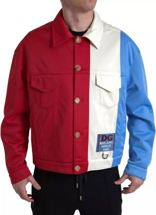 Dolce & Gabbana Multicolor Polyester Collar Short Mens Jacket (Pre-Owned)