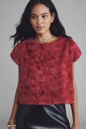 Maeve Faux Fur Tee