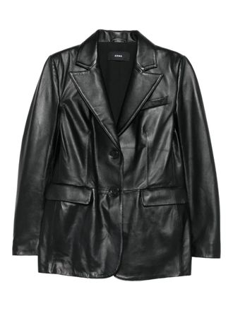 Arma single-breasted leather blazer - Black