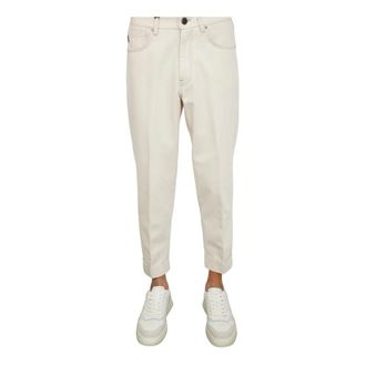 Berwich Chiaia Cropped Broek - Heren - Broeken - Beige - Maat: 2XL Katoen