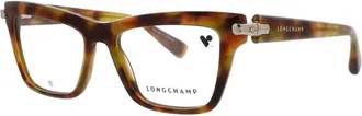 Longchamp Ladies Tortoise Rectangular Eyeglass Frames Longchamp-Lo2766-205-53