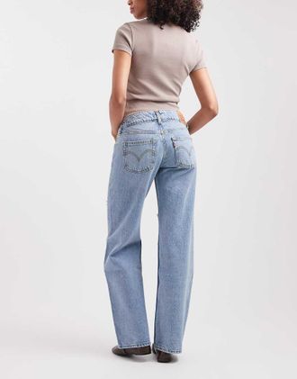 Levi's jeans superlow larghi con strappi blu