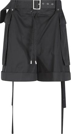 Alexander McQueen Alexander McQueen, Long Shorts, female, Black, Size: M Belted Cargo Shorts