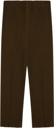 Homme Pliss&eacute; Issey Miyake Neutrals Cropped Pleated Straight-Leg Pants