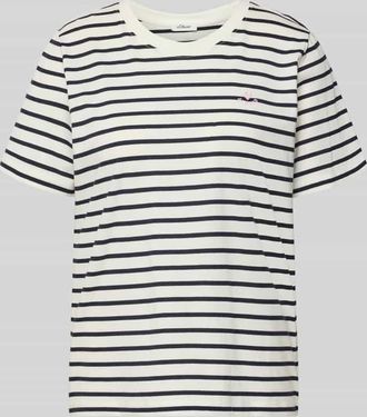 s.Oliver Red Label Regular Fit T-Shirt aus reiner Baumwolle in Marine, Gr&ouml;&szlig;e 34