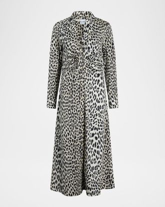 C&acirc;llas Milano Genny Cheetah-Print Midi Shirtdress