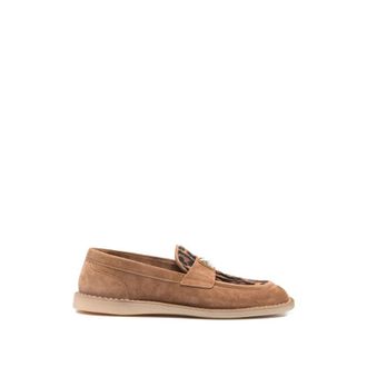 Dolce & Gabbana Loafers, female, Brown, Size: 8 1/2 US Mocassini con placca logo