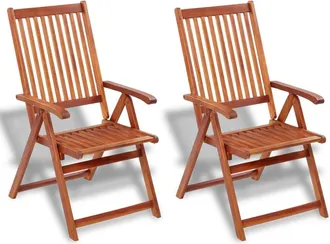 vidaXL Vidaxl - Sillas Plegables De Jard&iacute;n 2 Uds Madera Maciza Acacia Marr&oacute;n
