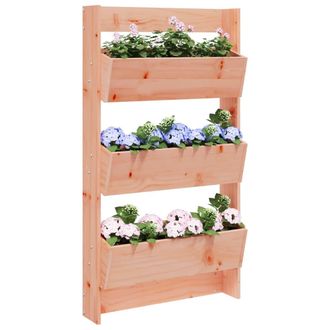 vidaXL Vidaxl - Jardinera Pared 3 Niveles Madera Maciza Douglas 60x18,5x110 Cm