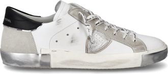 Philippe Model Low-Top Leather Sneakers With Suede Overlays