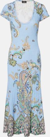 Etro Abito midi in misto cotone con stampa