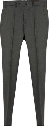 Incotex Gekreukte Pantalons - Heren - Nette broeken - Grijs - M - Wol - Broeken