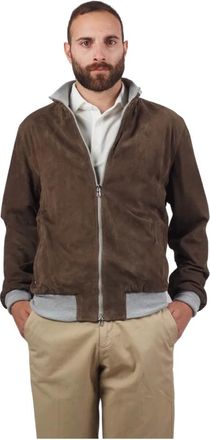 Barba Su&egrave;de leren bomberjack bruin - Heren - Bomber jackets - Bruin - 2XL - Su&egrave;de - Jassen