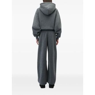 Alexander Wang Rhinestone-Embellished Drawcord Jogger Pants - Gray
