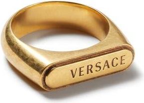 Versace Logo Tag Ring in Gold 82 at Nordstrom
