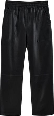 Anine Bing Billy Broeken - Dames - Leren Broeken - Zwart - XS - Leer - Broeken