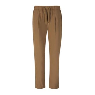 Herno Slim-fit Trousers, female, Brown, Size: 2XL Plain Technical Joggers