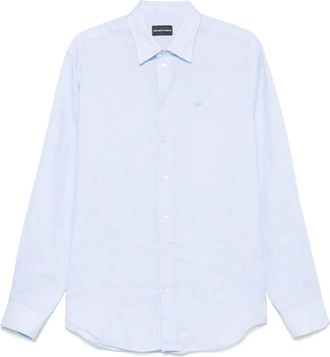 Emporio Armani Camicia con ricamo - Blu