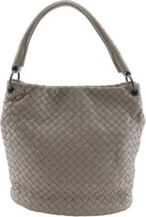 Bottega Veneta Pre-owned Bucket Bag - Dames - Vintage Tas - Grijs - ONE Size - Leer - Vintage