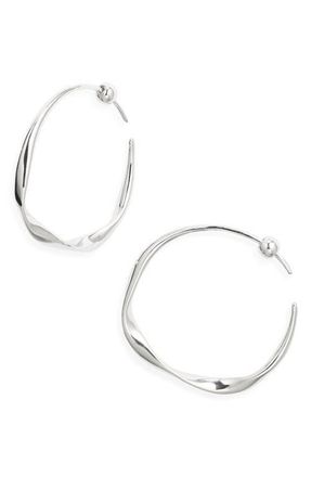Nordstrom Fluted Hoop Earrings in Sterling Silver Plated at Nordstrom