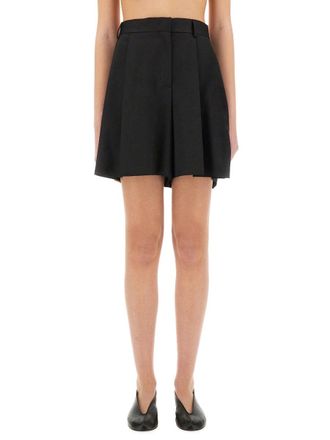 Moschino Asymmetrical Virgin Wool Bermuda Shorts - Black