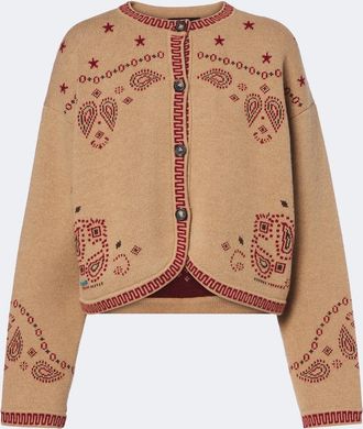 Alanui Cardigan Bandana in lana e cashemre jacquard