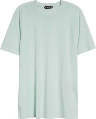 Tom Ford Short Sleeve Crewneck T-Shirt in Fg025 Glass Green at Nordstrom, Size 38 Us