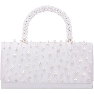 Nina Gaia Faux Pearl Top Handle Bag in Ivory at Nordstrom