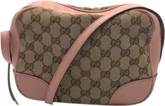 Gucci Pre-owned GG Canvas Leren Schoudertas - Dames - Vintage Schoudertas - Roze - ONE Size - Leer - Vintage