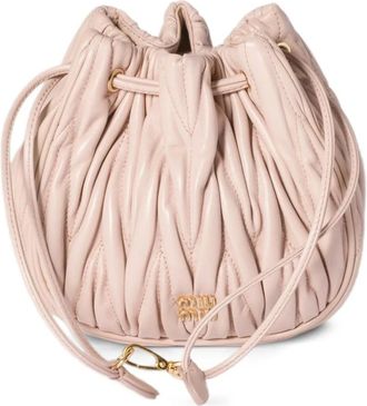 Miu Miu Borsa mini matelassé con coulisse - Rosa