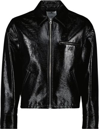 Courr&egrave;ges Vinyl Jas - Heren - Leren en Su&egrave;de Jassen - Zwart - L - Katoen - Jassen