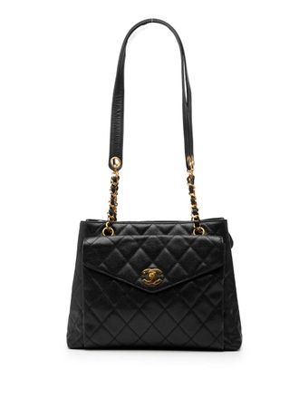 Chanel 1996-1997 CC Caviar Front Pocket shoulder bag - Black