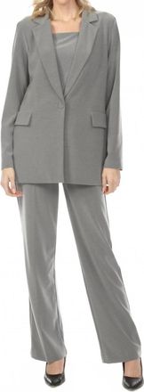 Joseph Ribkoff Pull On Wide Leg Trouser In Grey Melange
