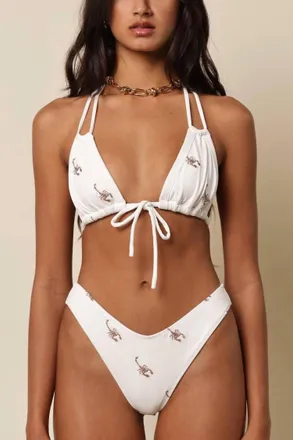 Montce Swim Lulu Zig-Zag Stitch Bikini Bottom In Scorpion