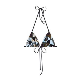 Pucci Occhi Print Triangle Bikini Top - female - Pucci - Bikinis - Multicolor - XS - Swimwear