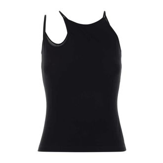 Alexander McQueen Alexander McQueen, Sleeveless Tops, female, Black, Size: S Mesh Tank Top