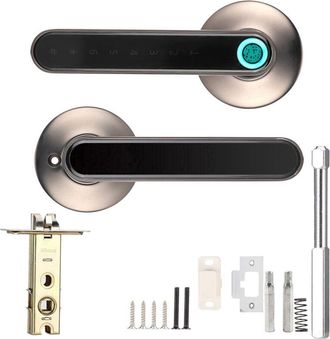 OEM Cerradura Inteligente Bluetooth Para Manija De Puerta, Biom&eacute;trica, Con Huella Dactilar, Contrase&ntilde;a, Aplicaci&oacute;n, Palanca De Entrada Sin Llave, Color Ne