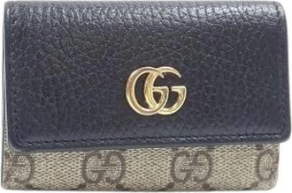 Gucci Pre-owned Canvas Keycase - Dames - Vintage Accessoires - Zwart - ONE Size - Leer - Vintage