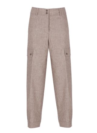 PESERICO Brown Utility Straight-Leg Pants