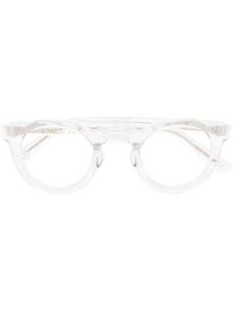 Lesca Pica tortoise round-frame glasses - unisex - Acetate - One Size - White