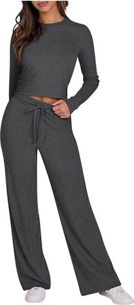 Generic Tracksuits Lounge Wear Joggers Set For Women Uk Leisure Suits For Women Uk Womens Coords Sets Womens Two Piece Loungewear Sets Gym Wear Long Sleeve Ri
