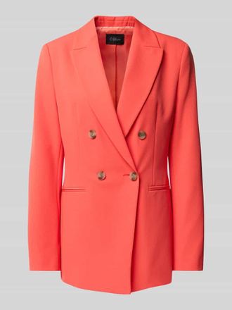 s.Oliver Black Label Slim Fit Longblazer mit 2-Knopf-Verschluss in Koralle, Gr&ouml;&szlig;e 38