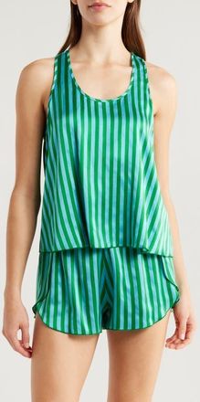 Lunya Racerback Washable Silk Short Pajamas in Halcyon Stripe at Nordstrom, Size X-Large