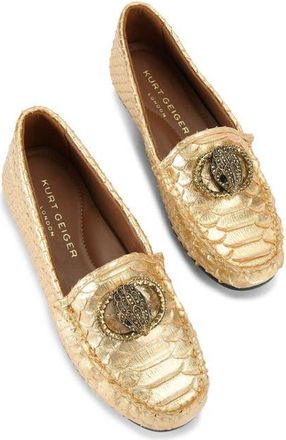 Kurt Geiger Chelsea Croc Embossed Loafer in Gold at Nordstrom, Size 6.5