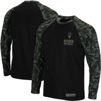 Colosseum Mens Colosseum Black Arizona State Sun Devils OHT Military Appreciation Camo Raglan Long Sleeve T-Shirt at Nordstrom, Size Medium