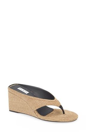 Alaia Cube Wedge Sandal in Naturel at Nordstrom, Size 11Us