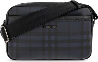Burberry City Check Crossbody Tas - Heren - Schoudertassen - Blauw - ONE Size - Katoen - Tassen